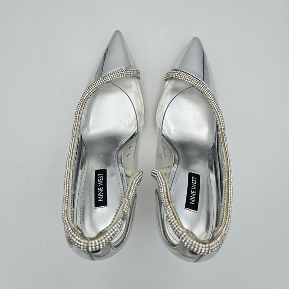 Nine West Finna3 Closed-Toe Pumps, Sparkly Silver, Women's 7.5M - Picture 11 of 16